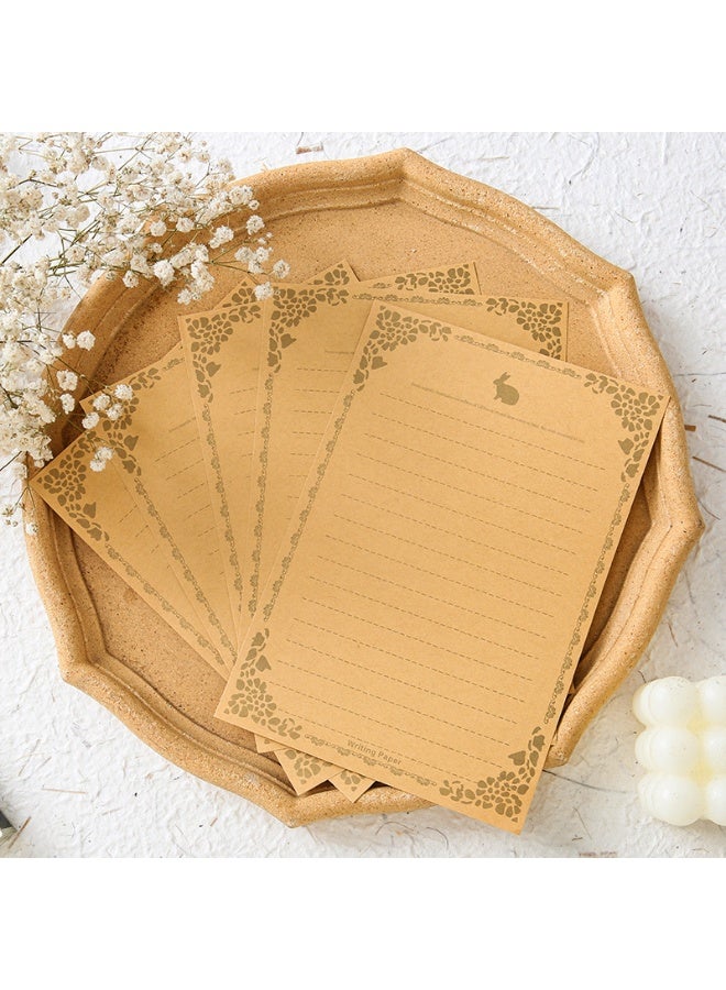 مجموعة هدايا فاخرة من 32 قطعة من مغلفات الكتان لكتابة رسائل الحب وبطاقات أعياد الميلاد - 6 مغلفات سميكة + 20 ورقة قرطاسية + 6 أختام شمعية - Image 5